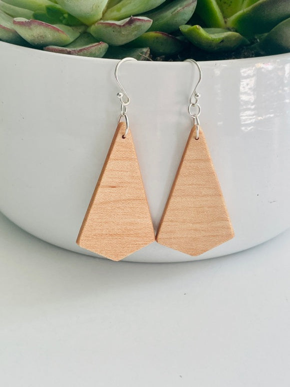 Handmade Wood Earrings Purpose Shape by Blooms of 4 Branches