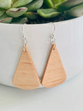 Handmade Wood Earrings Dewdrop Shape by Blooms of 4 Branches