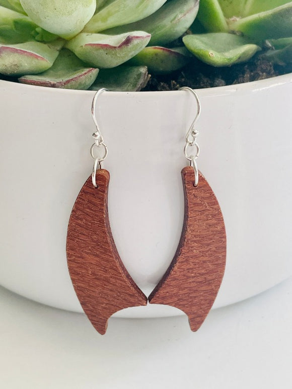 Handmade Wood Earrings Swift Shape by Blooms of 4 Branches