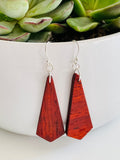 Handmade Wood Earrings Action Shape by Blooms of 4 Branches