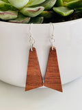 Handmade Wood Earrings Incline Shape by Blooms of 4 Branches