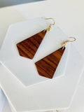 Handmade Wood Earrings Purpose Shape by Blooms of 4 Branches