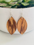 Handmade Wood Earrings Beginning Shape by Blooms of 4 Branches