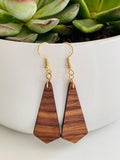 Handmade Wood Earrings Action Shape by Blooms of 4 Branches