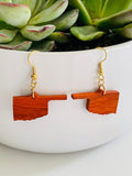 Handmade Wood Earrings Okie Shape by Blooms of 4 Branches