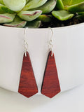 Handmade Wood Earrings Action Shape by Blooms of 4 Branches